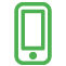 ícono celular verde